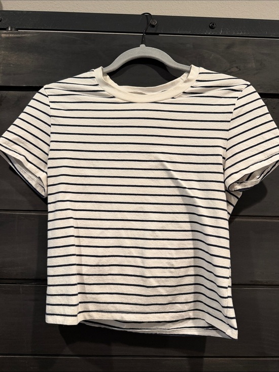 Abercrombie & Fitch Tops - Abercrombie & Fitch Classic Striped Tee - White with Navy Stripes